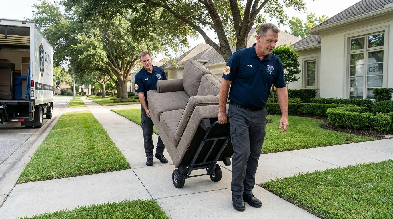 Local residential moving crew loading furniture in Poughkeepsie, NY